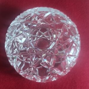 Vintage RCR 24% Lead Royal Crystal Rock 2Pc Covered Candy Trinket Jar Bowl Dish